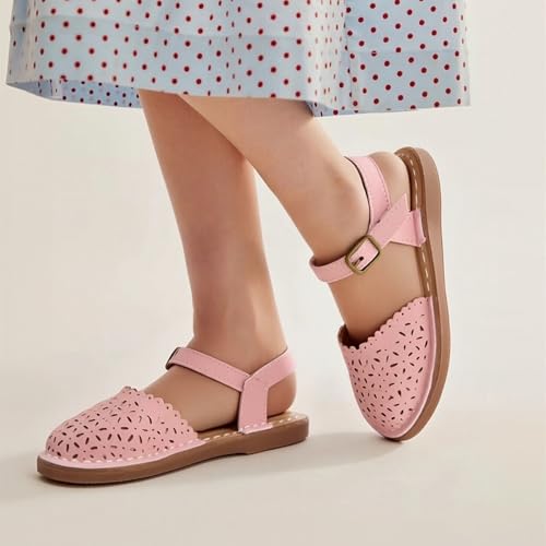 Image of THEE BRON Toddler Girls Espadrilles Sandals Hollow Out Rustic Dress Shoes