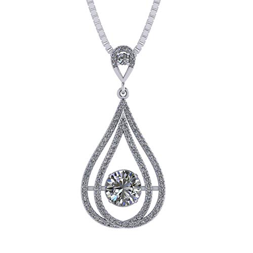 Chandelier Dancing Stone Necklace in Sterling Silver & Pure Brilliance Zirconia â€“ Platinum Plated