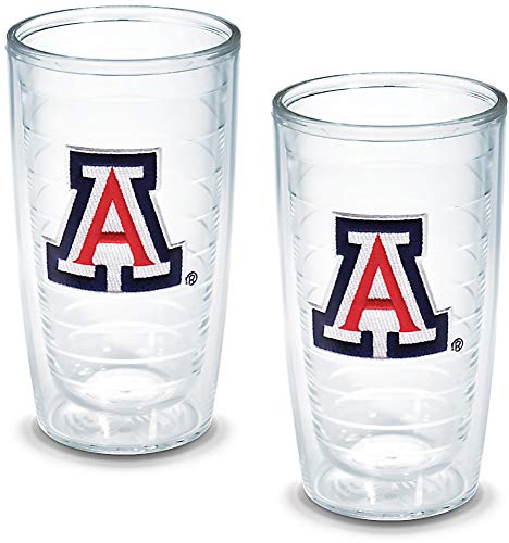 Tervis Made in USA Double Walled University of Arizona Wildcats Insulated Tumbler Cup Keeps Drinks Cold & Hot, 16oz 2pk, Emblem