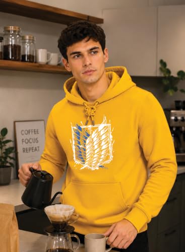 Image of ADRO Mens Abstract Graphic Hoodie | 320 GSM Cotton Poly Fleece | Regular Fit Contemporary Artistic Sweatshirt for Winter & Streetwear