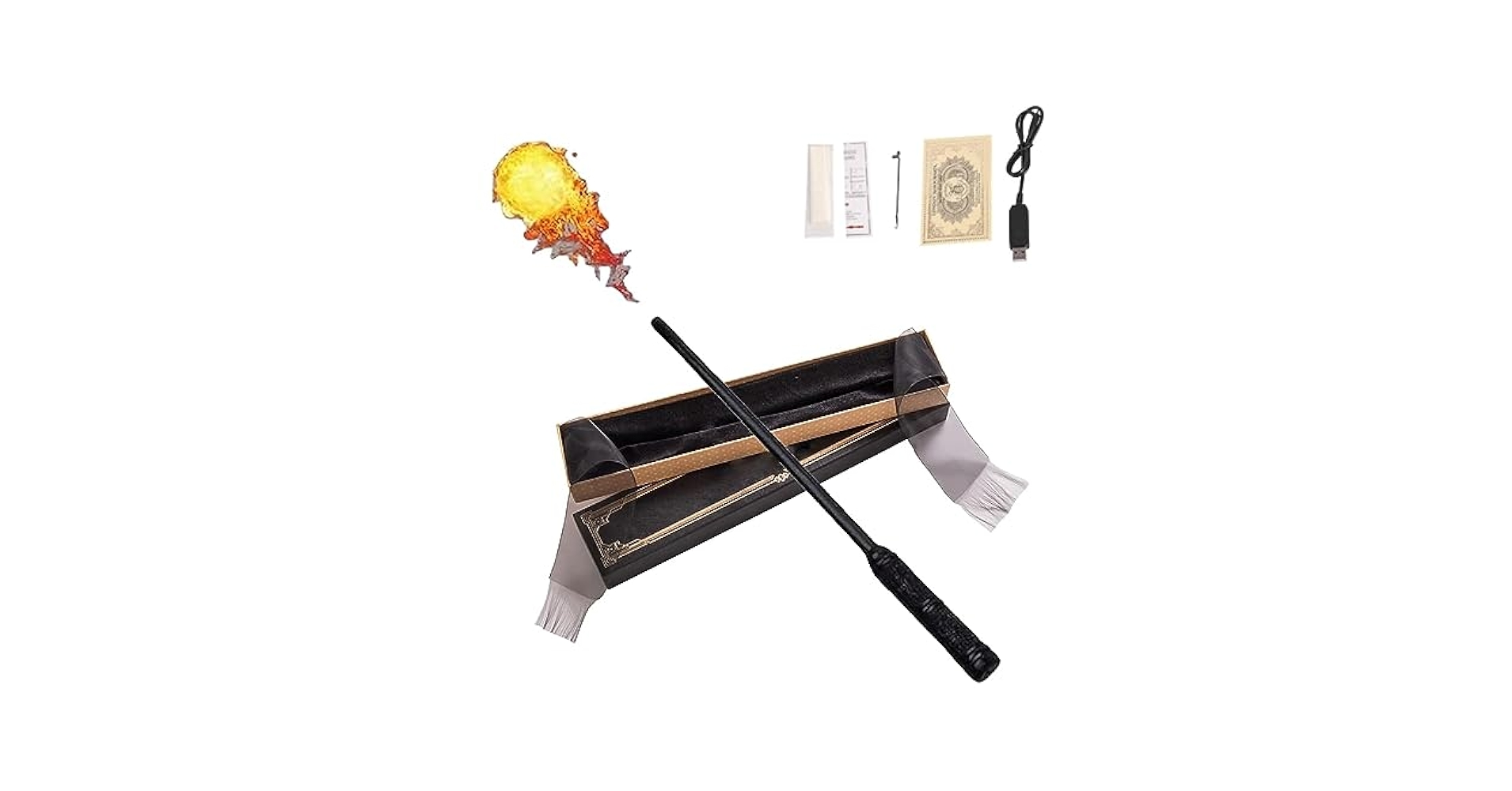 Amazon | 魔法の杖 火が出る、魔法の紙枚付き、本物 魔法の杖