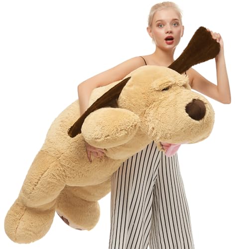Image of MaoGoLan 51 inch Giant Dog Plush, Life Size Large Stuffed Animal Dog, Fluffy and Cuddly Stuffed Puppy Stuffed Animal Throw Pillow Toy Birthday for Girls Kids