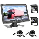 Camera de Recul pour Voiture 2 Caméras avec Moniteur LCD 7 Pouces, Caméra de Recul IR Visi...