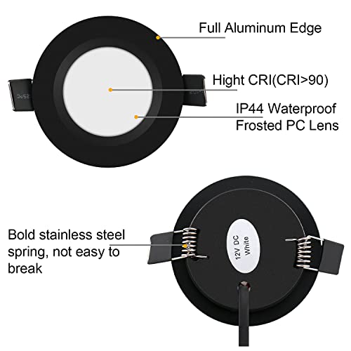 Image of RVZONE 12 Volt LED Puck Light RV Boat Recessed Ceiling Light Super Slim LED Panel Light with Hole Puncher DC 12V 3W Full Aluminum Downlights 6 Pack,5500-6000k