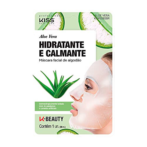 Kiss NY Professional Máscara Facial de Algodão - Aloe Vera, Kiss New York Professional