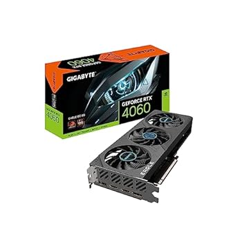 GIGABYTE Placa gráfica GeForce RTX 4060 Eagle OC 8G, 3 ventoinhas WINDFORCE, 8 GB 128 bits GDDR6, placa de vídeo GV-N4060EAGLE OC-8GD