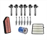 Mac Auto Parts 6 Spark Plug 6 Ignition Coils Oil Cabin Air Filter Replacement 15pc Kit for Honda...