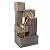 Alpine Corporation ZDQ110 Indoor/Outdoor Floor Multi-Tier Fountain w/LED Lights, Cascading Garden Water Fountain, 19" H, Gray