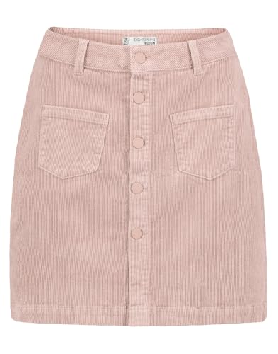 Eight 2 Nine Damen Cord Mini-Rock LETN-085 Cordrock mit sichtbarer Knopfleiste Light Rose M