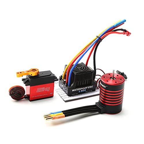 Moteur sans balais 3650 brushless 3600 KV étanche avec ESC 60 A et servo RC