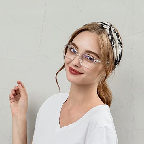 J+S Vision Blue Light Shield Computer Reading/Gaming Glasses - 0.0 Magnification - Anti Blue Light 100% Uv Protection - Low Color Distortion Lens, Classic Rectangle Clear Frame #TOP5