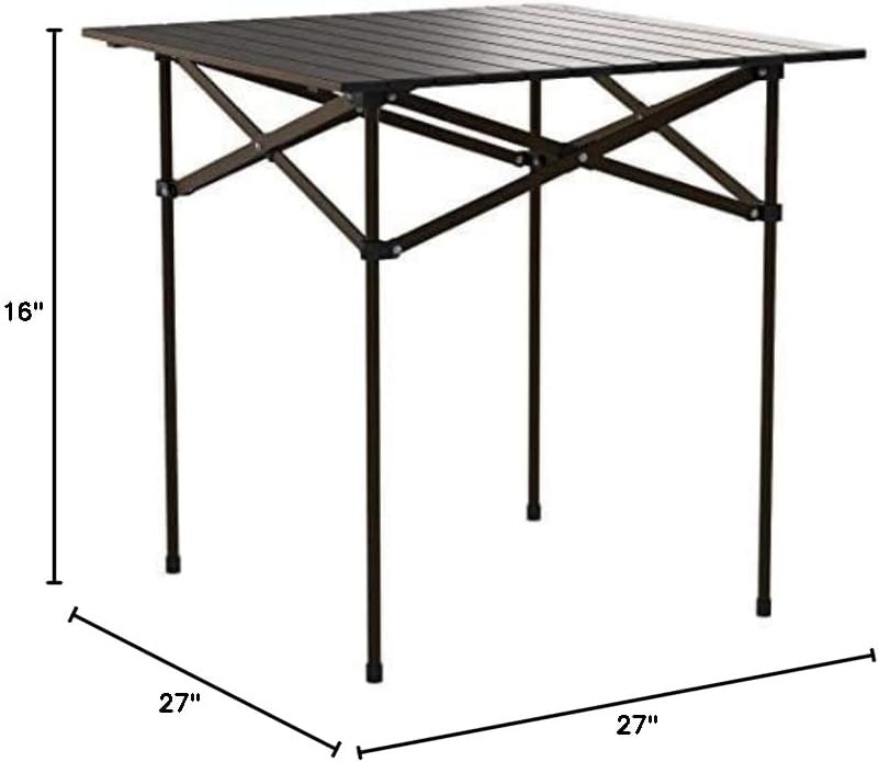 Table in a Bag TA2727 Tall Aluminum Portable Table with Carrying Bag, Brown