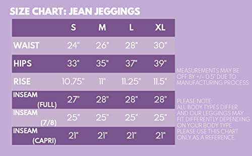 Women's Stretch Pull-On Skinny Denim Look Jean Leggings, Full Length, Navy, Medium #TOP6