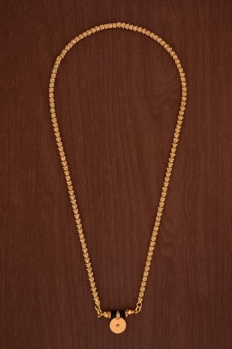 Image of Radha's Creations Women's 1 Gram Gold Plated Copper Mangalsutra with Chain 24 inch and Vati Tanmaniya