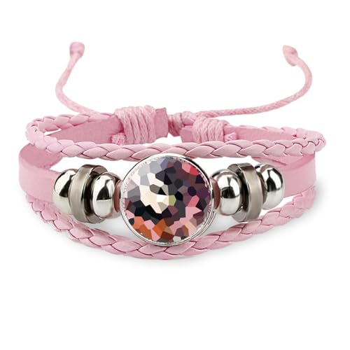 PQKL-party Demon Armband,Demon Geflochtenes Lederarmband,1pcs Demon Abzeichen Druck Armband,Verstellbar Armbänder, Erwachsene Anime-Fans Geschenk