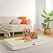 HMTOPE Orthopädisches Hundebett, 10cm Dicke Hundekissen für Mittelgroße Hunde, Grosse Hunde, Abnehmbar und Waschbar Hundematte, rutschfeste Unterseite, Wasserdichtes Innenfutter, 112 cm, Beige
