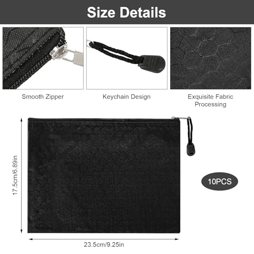 Geldtaschen Banktasche 10 Stück Banktasche 24 x 18 cm Geldtasche Wasserdicht Dokumententasche A5 mit Reißverschluss Geldmappe für Haushalt Business Schule