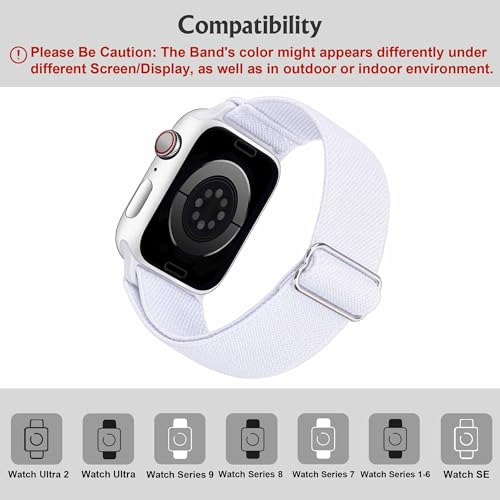 Image of Arae Stretchy WatchBand Compatible for Apple Watch Band 49 /45 /44 /42 /41 /40mm /38mm Comfortable Adjustable Sport Band for iWatch Series 10 9 8 7 6 5 4 SE 3 2 1 Women Men