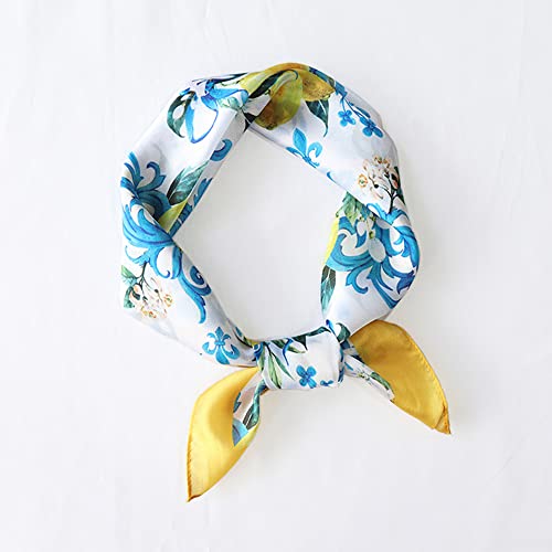 Silk Like Scarf Lightweight Head Scarves Fashion Pattern Hair Scarf Satin Design Neck Scarfs2