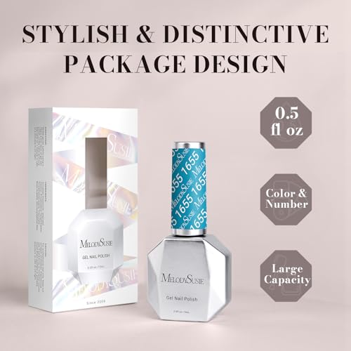 Image of MelodySusie Aquamarine Blue Gel Nail Polish,0.5fl oz Nails Soak Off UV LED Cerulean Blue Gel Polish Gift for Women Nail Art Manicure Salon DIY Nail Design Decoration at Home-1655