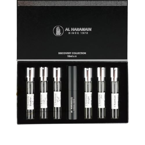 Al Haramain Laventure Discovery Collection for Unisex – 6 Piece Mini Perfume Gift Set, 0.33oz EDP Sprays – Travel Size Fragrance Sampler Set