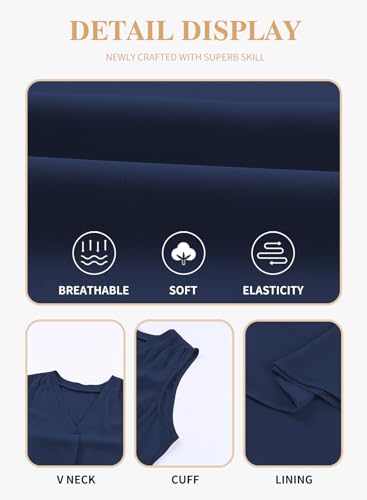 Image of Eytino Womens Plus Size Tank Tops Summer Sleeveless V Neck Casual Loose Chiffon Blouse Office Work Shirts(1X-5X)