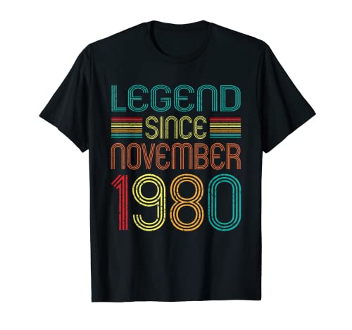 Legend Since November 1980 Retro 42 Years Old 42nd Birthday T-Shirt
