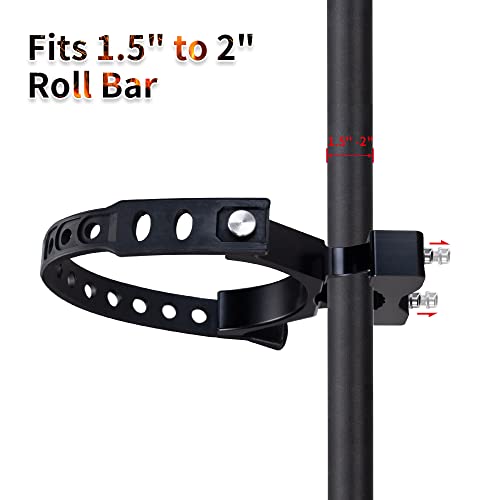 Xintre UTV Fire Extinguisher Mount Kit, Roll Bar Quick Release Fire Extinguisher Holder Compatible with Can Am Maverick X3 Polaris RZR Kawasaki Teryx, Universal fits 1.5