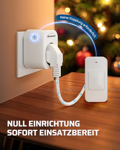 DEWENWILS Funksteckdosen mit Ferndedienung, 16A 3680W, Magnetisches Design – Ansicht 4