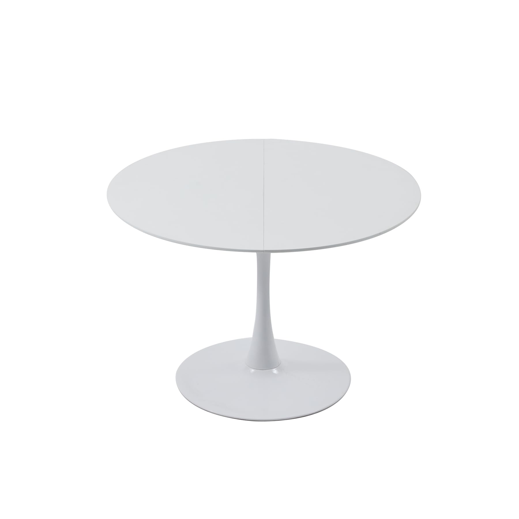 Tavolo da Pranzo Rotondo, Diametro 110cm, Tavolo da Cucina Moderno per Sala da Pranzo, Soggiorno, Caffè, Ufficio, Balcone, 110cm*110cm*75cm (Bianco)
