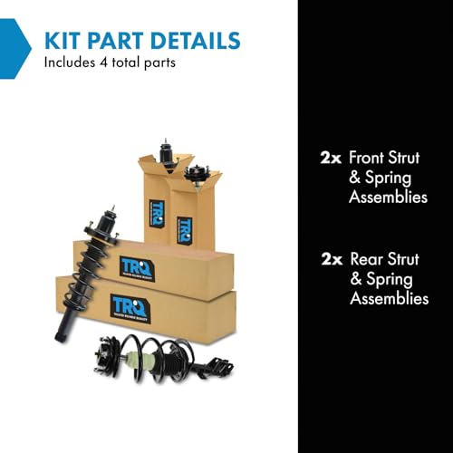Image of TRQ Front and Rear Strut & Coil Spring Assembly Set Driver & Passenger Sides Compatible with 07-12 Dodge Caliber 07-10 Jeep Compass Patriot