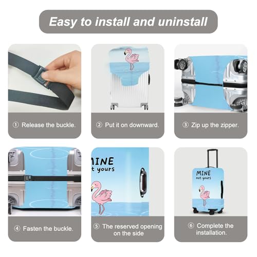 Image of Luggage Cover, Washable Suitcase Cover, Suitcase Protector Anti-scratch Bag cover Fits 18-32 Inch Luggage (Flamingo, XL(32 inch-34 inch Suitcase))