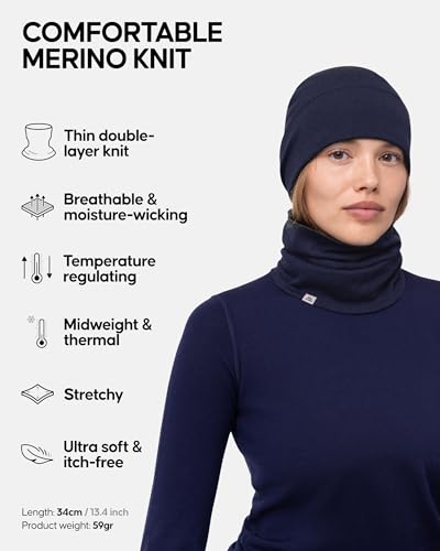Image of DANISH ENDURANCE Merino Wool Neck Gaiter, Warm Multifunctional Face Cover