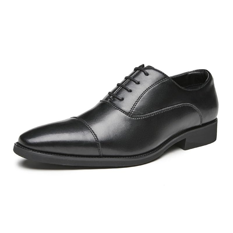 Men's Lightweight Dress Shoes Comfortable Formal Work Pointed Toe Summer Lace Up Soft Sole Leather Oxford Shoes - Main Image