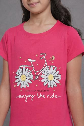 Image of Under Fourteen Only Girls Cotton Tops Collection - Round Neck, Crop Top, Full & Half Sleeve, Drop Shoulder, Ruffle Sleeve, Graphic Printed, Embroidered & Slub Knit Styles
