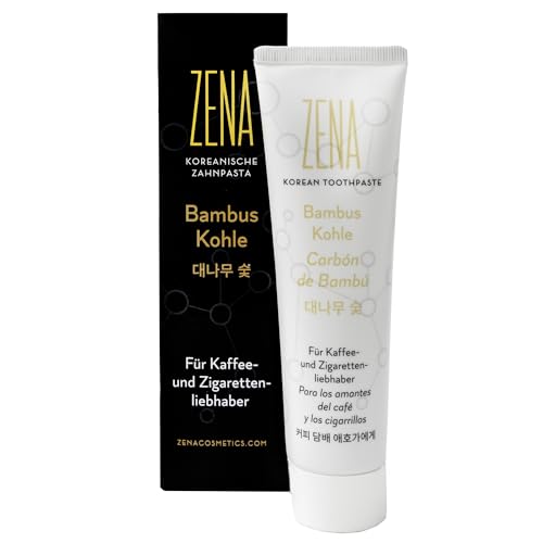 ZENA Bambus Kohle Zahnpasta 75ml - Minz- & Menthol-Geschmack Ohne Fluorid & Farbstoffe Für weißere Zähne & frischen Atem Hergestellt in Südkorea ZENA Bambus Kohle Zahnpasta 75ml - Minz- & Menthol-Geschmack Ohne Fluorid & Farbstoffe Für weißere Zähne & frischen Atem Hergestellt in Südkorea