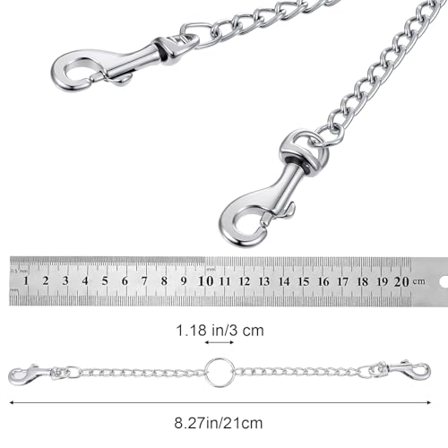 Xindojuz 8.3 Inches Dog Harness Collar Leash Connector, Harness to Collar Safety Clip, Metal Stainless Steel Heavy Duty Dual Clasps Leash Backup Clip for Prong Collars, Escape-Proof Safety Accessory - Image 3