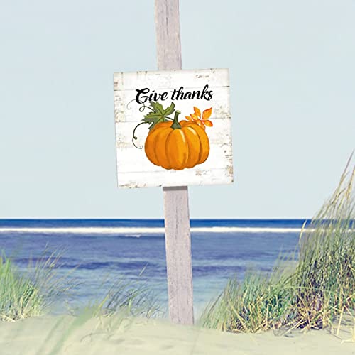 Plaque murale rétro bois citrouille automne 35cm - 6