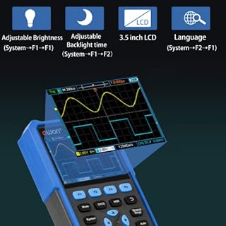 HDS2102S Oscilloscope, 100MHz Bandwidth 2+1 CH Digital Handheld Oscilloscope Multimeter, 3 in 1 Waveform Generator for Electronic Measurement, Circuit Design Test