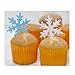 GEORLD 50Pcs Edible Cupcake & Cake Toppers Snowflakes Christmas Winter Party Decoration 2 Colors(White and Blue)
