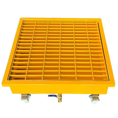 Plataforma Modular Antiderrames Con Bandeja De Rejilla Metálica Industrial De Drenaje, Sumidero Antifugas Para Cubos De Pintura Y Aceite, Para Cocinas Y Almacenes, Color Amarillo (65 X 65 X 30 Cm)