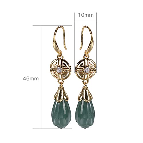 Boucles d'oreilles Magnolia en argent et jade naturel d'exception - 6