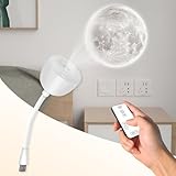 Lámpara De Proyección Lunar LED Lampara Luna Con Control Remoto Y USB 3 Modos De Iluminación 3 Ajustes De Tiempo 10 Niveles De Atenuación Adecuado Para La Decoración Del Dormitorio Y La Sala De Estar