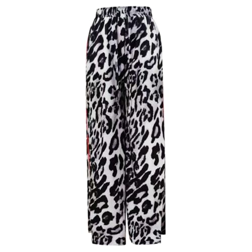 Pantalon imprimé léopard ample à cordon de serrage et coupe jambe large
