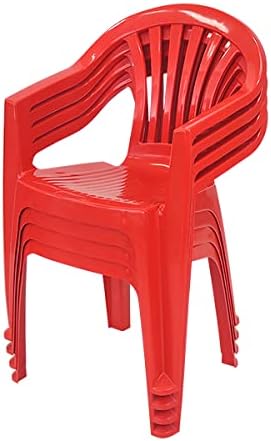 Amazon Co Jp ガーデンチェアー 4脚セット ポリプロピレン製 Pp レッド 軽量で持ち運び簡単 ガーデンファニチャー セット ガーデン ガーデンチェア ガーデンチェアセット キャンプチェア アウトドア アウトドアチェア おしゃれ スタッキング プラスチック 赤