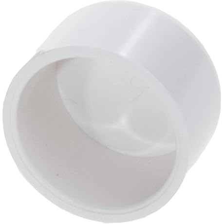 2 Inch PVC Pipe End Cap Furniture Grade Plastic Pipe End Plug Adapter (6 Pack)