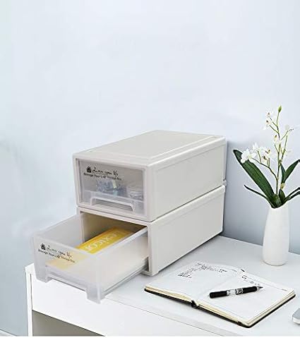 6 Quart Stacking Storage Drawer Unit Front Box, 3 Packs