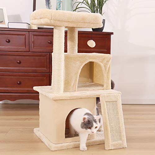 Amazon Brand – Eono Katzenbaum Kratzbaum Kratzbäume Katzenmöbel mit Sisal-Seil Plüsch Liege höhlen Spielhaus Spielzeug für Katzen Beige - Image 6