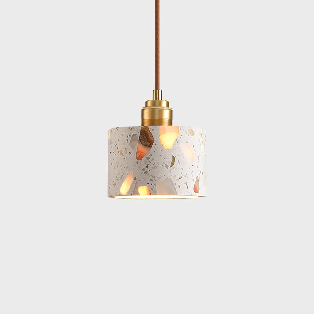 Lámpara colgante de cobre nórdico y mármol natural para techo de comedor moderno