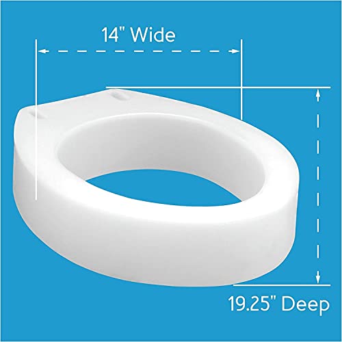 Carex Toilet Seat Riser, Round Raised Toilet Seat Adds 3.5 inches to Toilet Height, for Assistance Bending or Sitting, 300 Pound Weight Capacity Toilet Riser by Carex - Used condition - Image 6